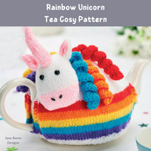 Load image into Gallery viewer, Rainbow Unicorn Tea Cosy Pattern
