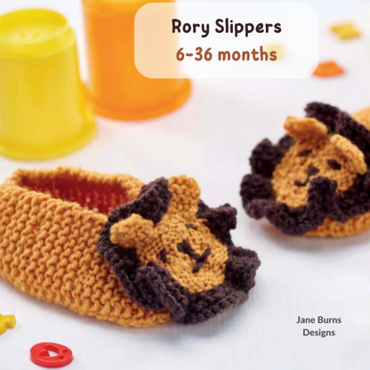 Rory the Lion Slippers, Baby Booties - Knitting Pattern