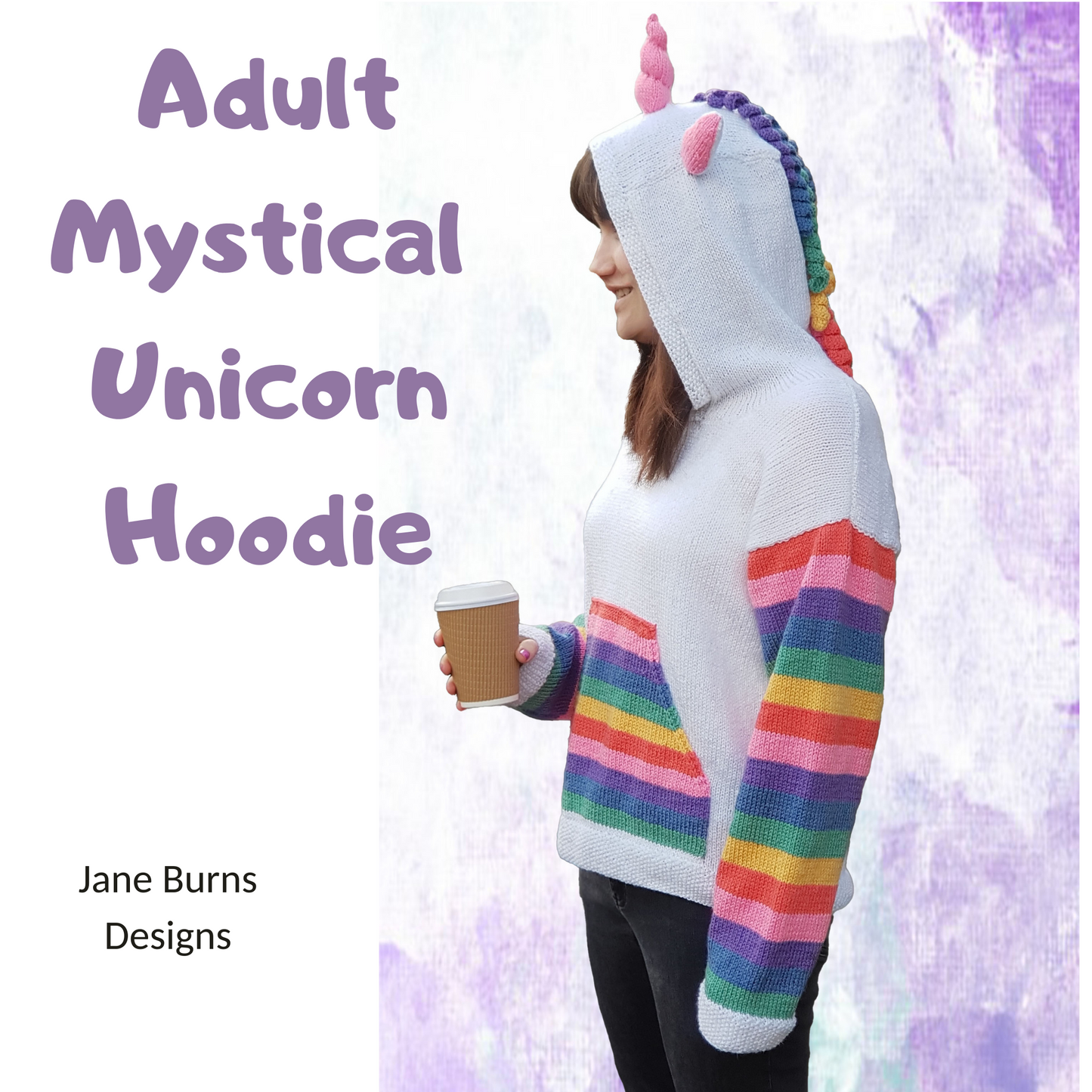 Mystical Unicorn Hoodie ADULT Hooded Sweater - Knitting Pattern