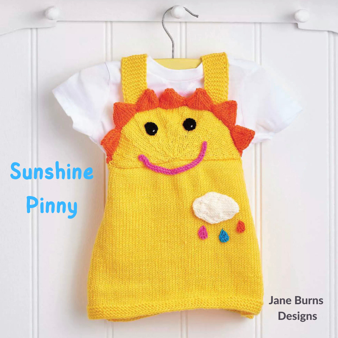 Sunshine Pinny, Baby & Toddler Sun Pinafore Dress - Knitting Pattern