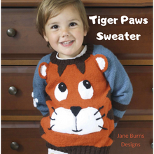 Load image into Gallery viewer, Tiger Paws Sweater Pattern JANE BURNS knitting
