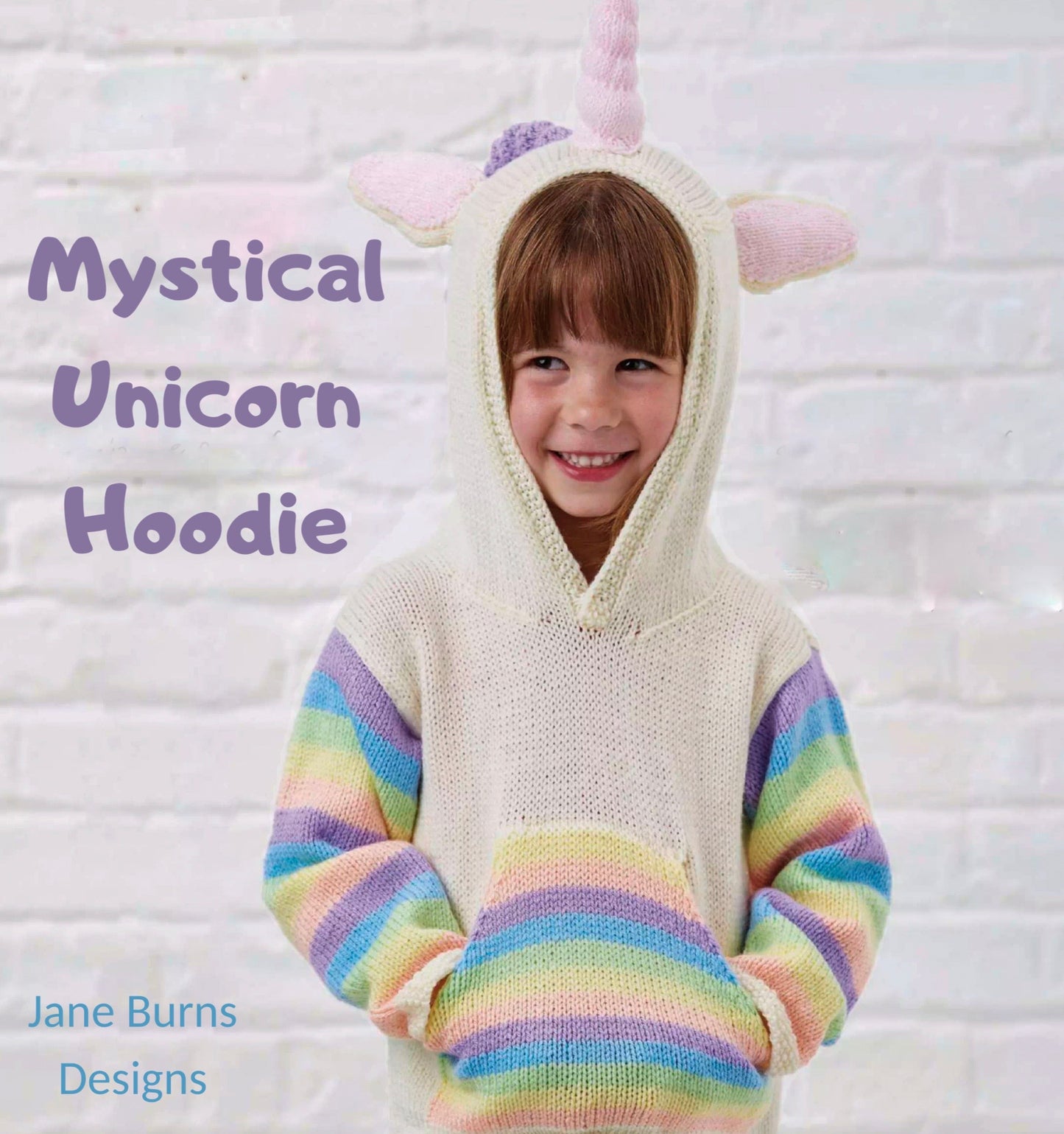 Mystical Unicorn Hoodie, Simple Kids Hooded Sweater - Knitting Pattern