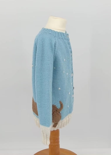 Dachshund in the Snow Cardigan knitting pattern JANE BURNS