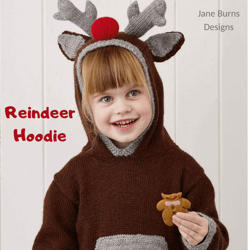Girls Rudolph Reindeer Merry Christmas Knitted Jumper – Chunky Knit, Black, Long Sleeve – UK Sizes 5-12