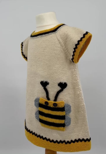 Bee Happy Dress Knitting Pattern JANE BURNS
