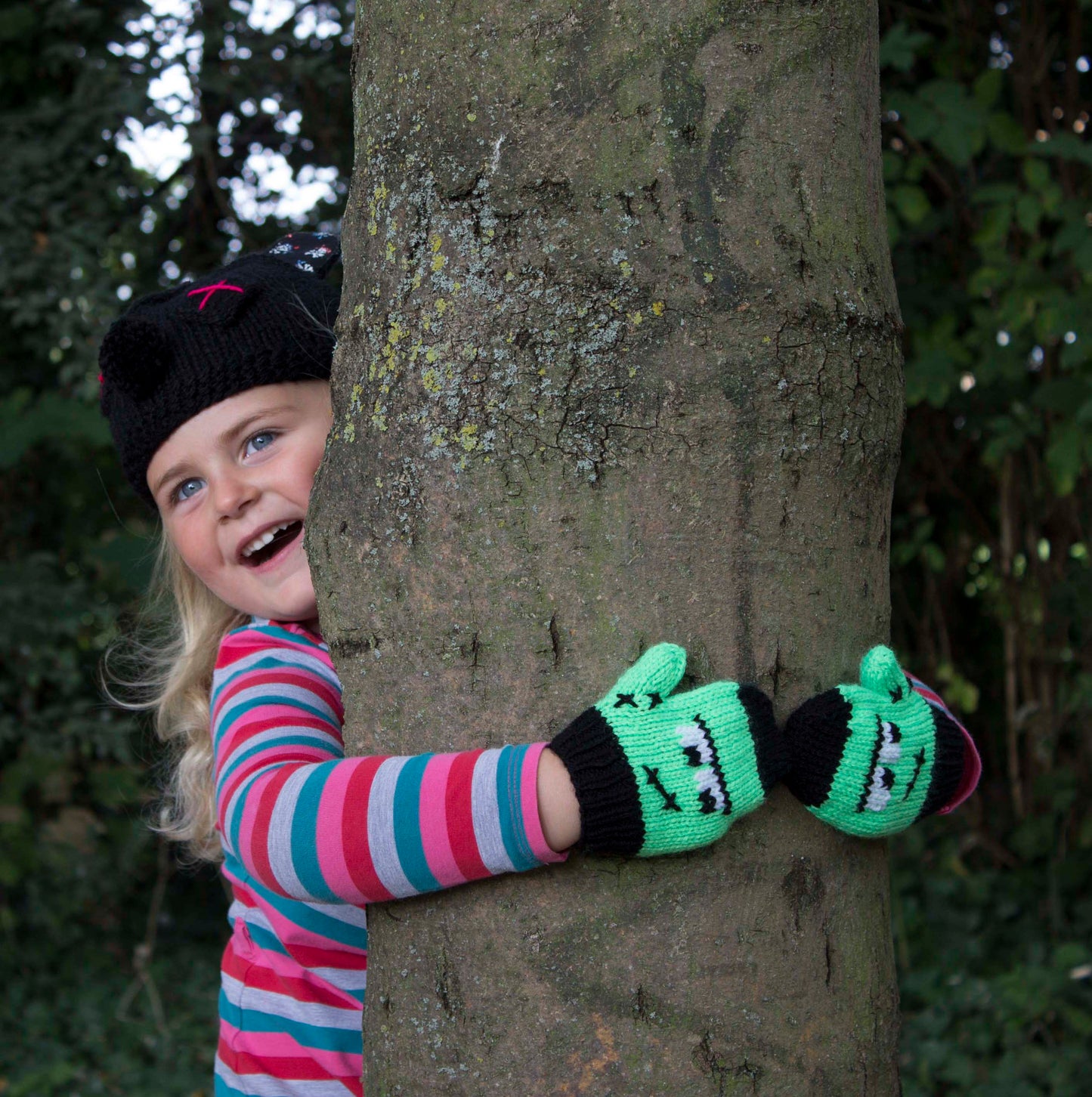 Frankenstein Mittens, Kids Simple Halloween Mitten - Knitting Pattern