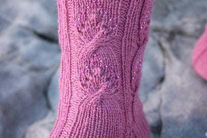 Twisted Love Socks, Cable and Lace Socks - Knitting Pattern