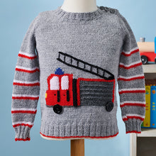 Load image into Gallery viewer, fire engine sweater call the brigade jane burns
