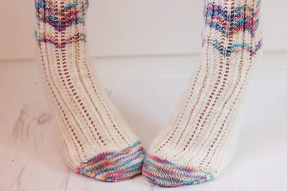 Lacy Leftovers, Simple Lace Socks - Knitting Pattern