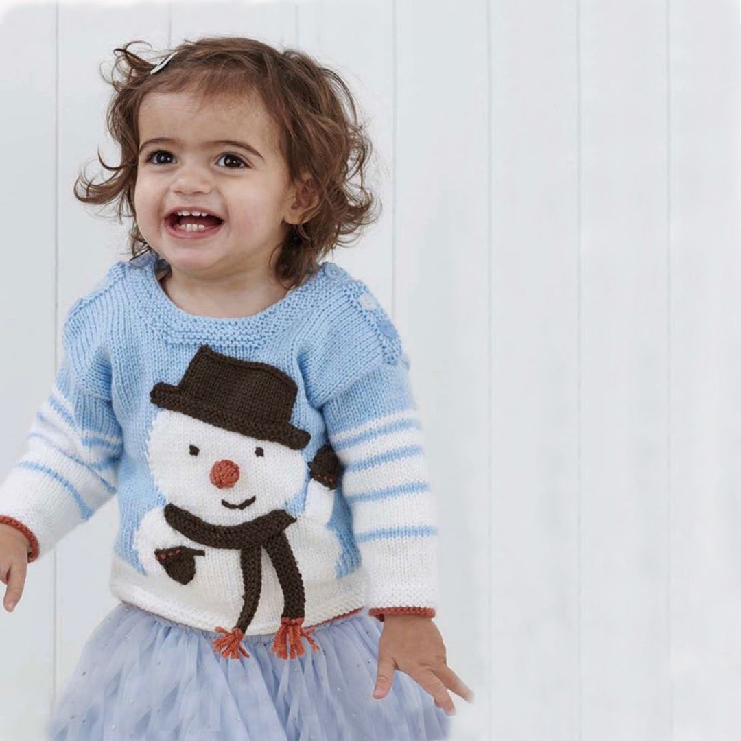 little snowman christmas jumper knitting pattern by jane burns intarsia baby sweater