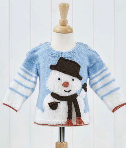 little snowman christmas jumper knitting pattern by jane burns intarsia baby sweater