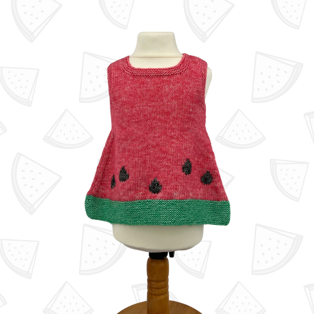 Juicy Fruit, Watermelon Kids Dress Tunic - Knitting Pattern