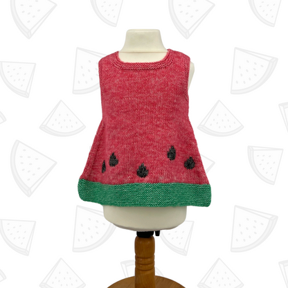 Juicy Fruit, Watermelon Kids Dress Tunic - Knitting Pattern