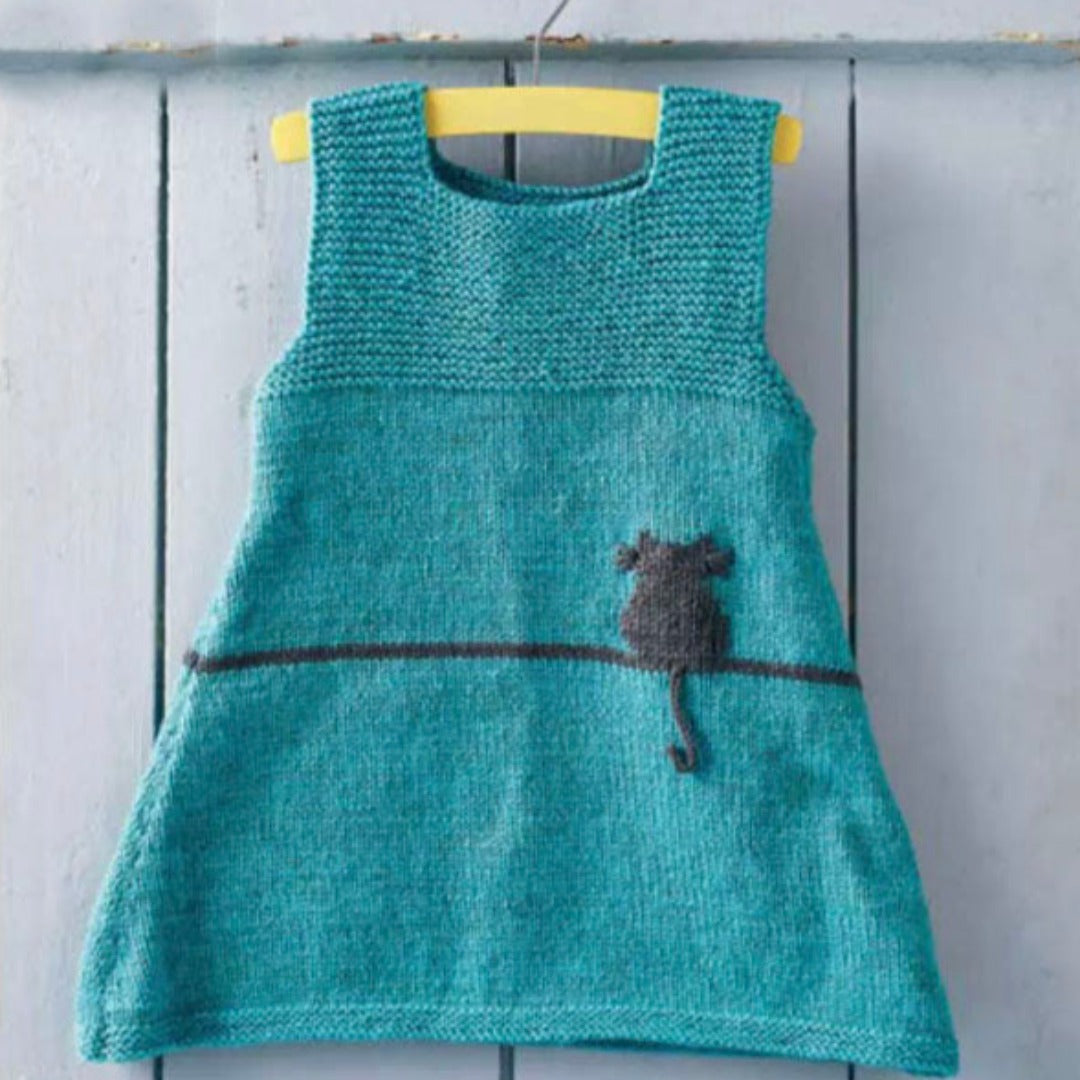 Pretty Kitty Dress, Baby & Toddler Cat Themed Pinafore - Knitting Pattern