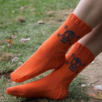 Not just for Halloween Beaded Skully Socks - Knitting Pattern