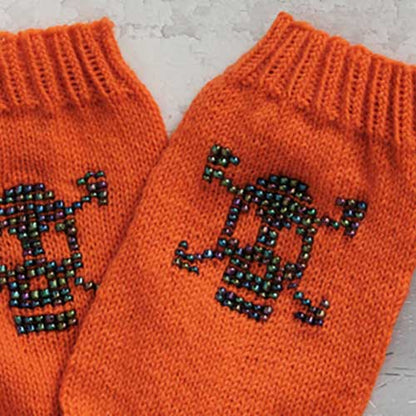 Not just for Halloween Beaded Skully Socks - Knitting Pattern