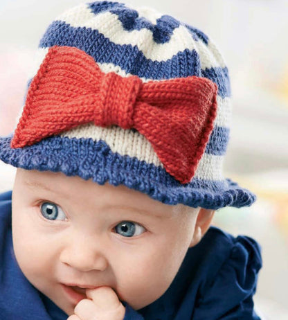 Sunshine Bucket Hat, Kids Nautical Bucket Hat - Knitting Pattern