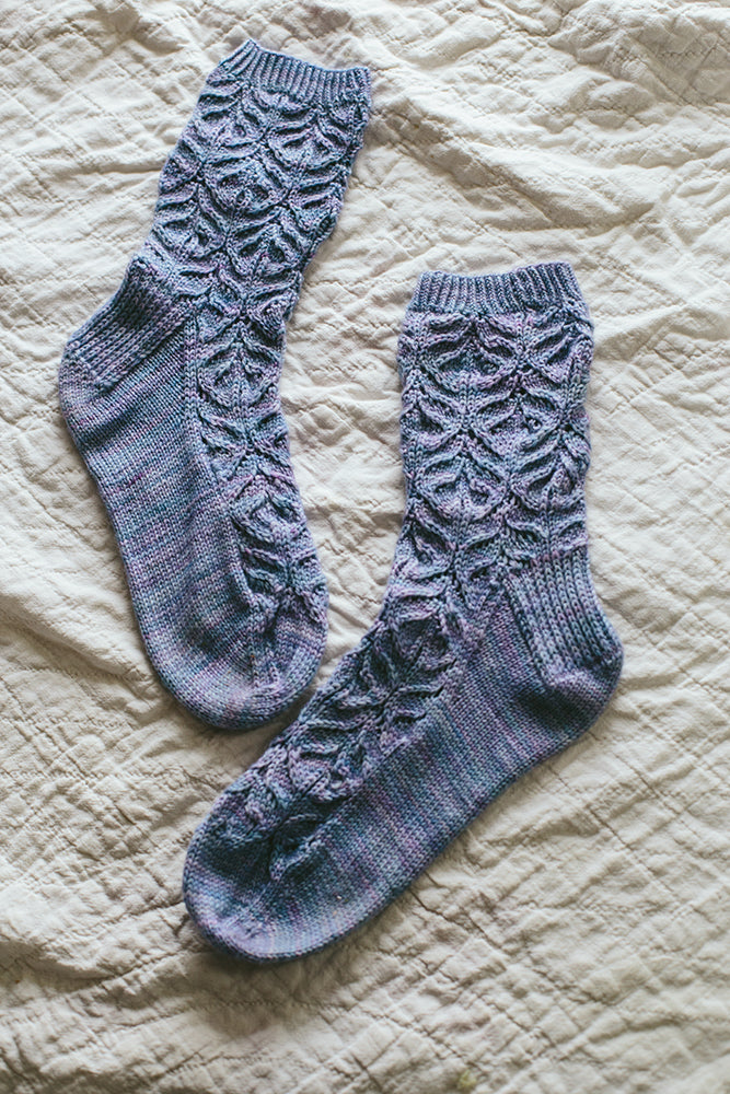 Teasel Socks, Cable and Lace Socks - Knitting Pattern