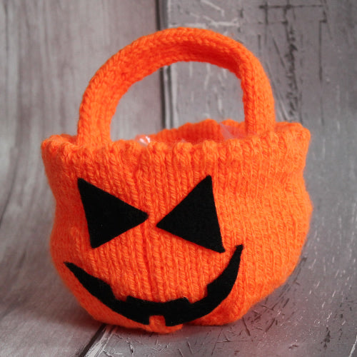 Trick or Treat Pumpkin Bowl, Halloween Knitting Pattern